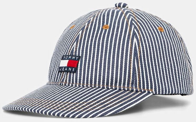 Šiltovka Tommy Jeans tmavomodrá farba, vzorovaná, AM0AM13358