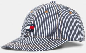 Šiltovka Tommy Jeans tmavomodrá farba, vzorovaná, AM0AM13358