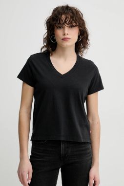 Tričko Levi's BOXY VNECK TEE dámske, čierna farba, A8774