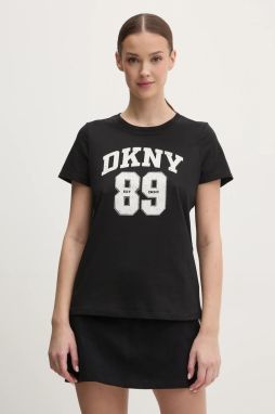 Bavlnené tričko Dkny dámske, čierna farba, DP5T1228