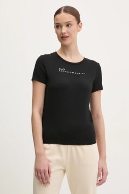 Tričko EA7 Emporio Armani dámske, čierna farba, AF12945.7W000274
