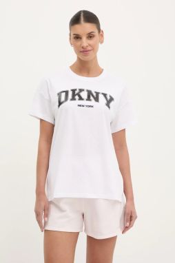 Bavlnené tričko Dkny dámske, biela farba, DP5T1224