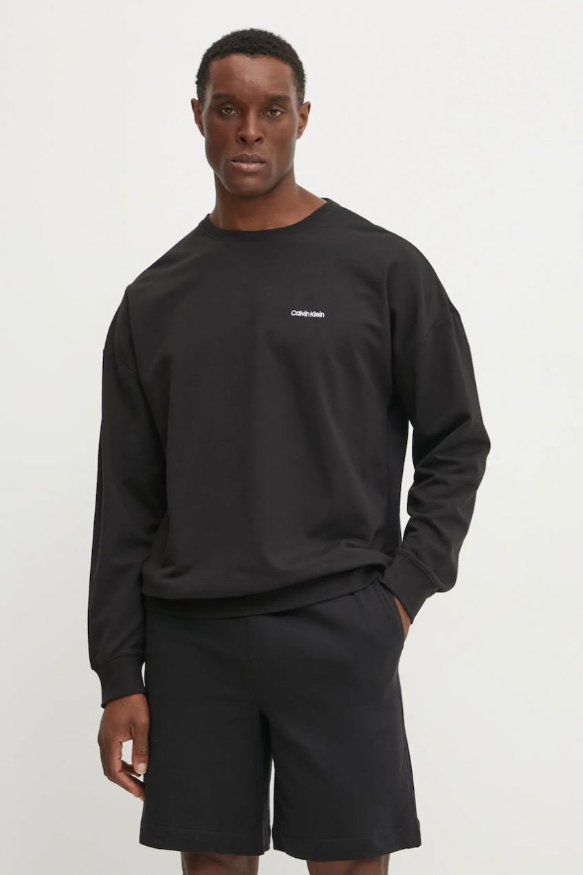 Mikina s kapucňou Calvin Klein Underwear pánska, čierna farba, jednofarebná, 000NM2300E