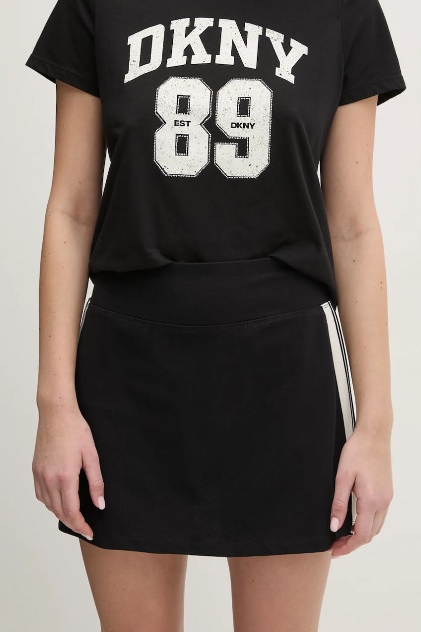Sukňa Dkny čierna farba, mini, puzdrová, DP5K1004