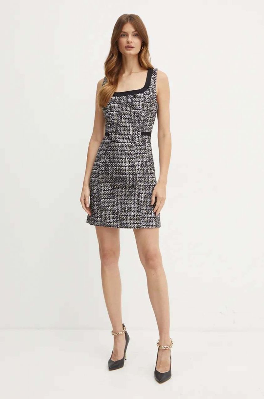 Šaty Guess YVONNE čierna farba, mini, áčkový strih, W4BK92 WGIL2