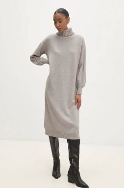 Šaty Answear.LAB šedá farba, midi, oversize