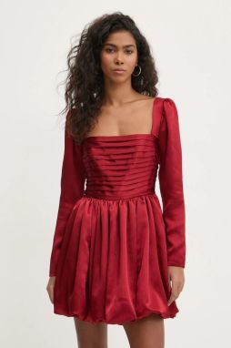 Šaty Abercrombie & Fitch červená farba, mini, áčkový strih, KI159-5085