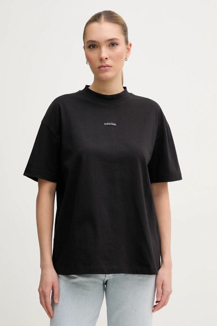 Bavlnené tričko Calvin Klein Jeans dámske, čierna farba, J20J225539