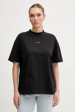Bavlnené tričko Calvin Klein Jeans dámske, čierna farba, J20J225539