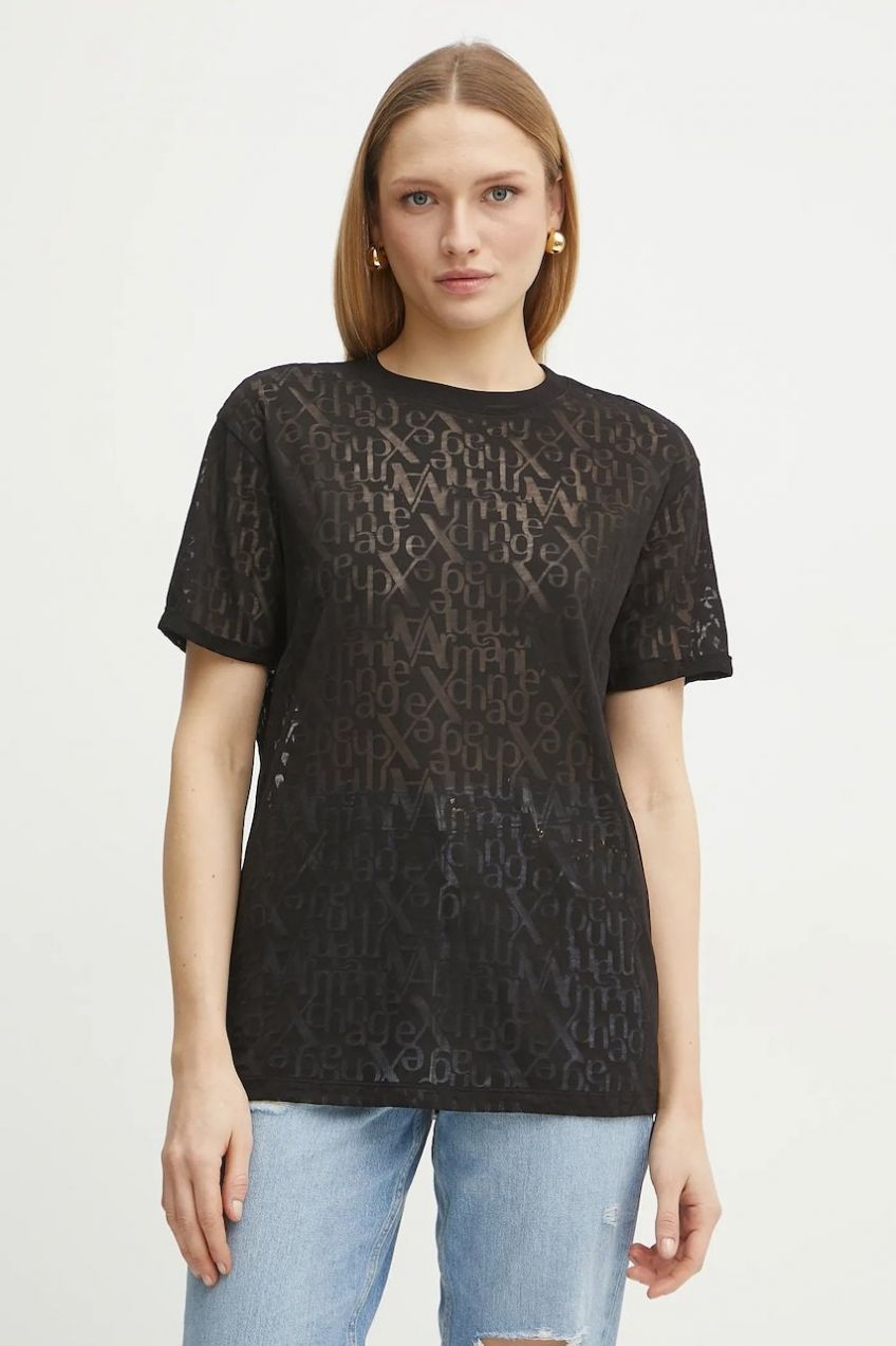 Tričko Armani Exchange dámske, čierna farba, XW000103 AF10835