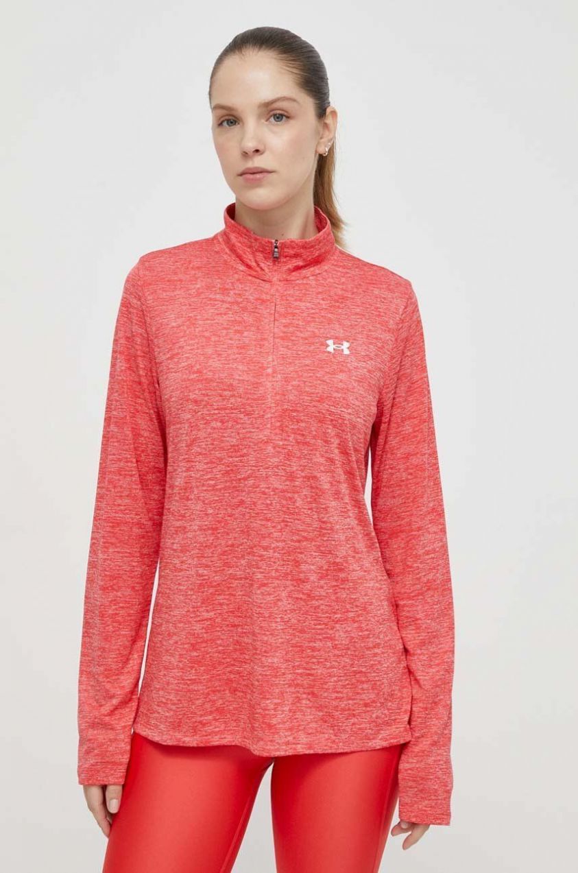 Tréningová mikina Under Armour Tech 1 červená farba, vzorovaná, 1384225