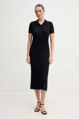 Šaty Pepe Jeans PATRICIA tmavomodrá farba, midi, priliehavá, PL953730