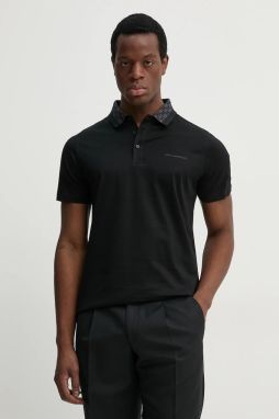 Bavlnené polo tričko Karl Lagerfeld pánske, čierna farba, 552200.745001