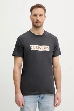 Bavlnené tričko Calvin Klein Jeans pánske, šedá farba, s potlačou, J30J327472
