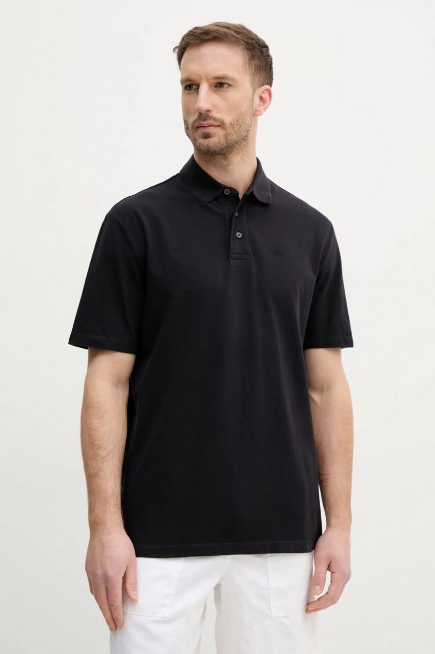 Bavlnené polo tričko Armani Exchange pánske, tmavomodrá farba, jednofarebné, XM000509 AF13055