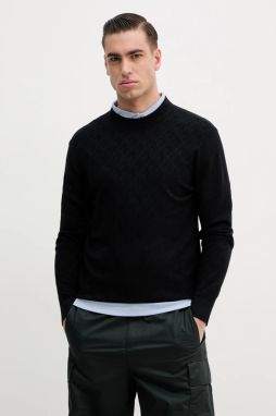 Sveter Armani Exchange pánsky, tmavomodrá farba, tenký, XM000176 AF10454