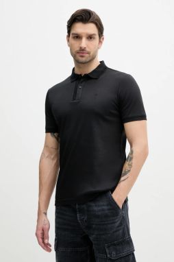 Bavlnené polo tričko Calvin Klein čierna farba, jednofarebný, K10K114135