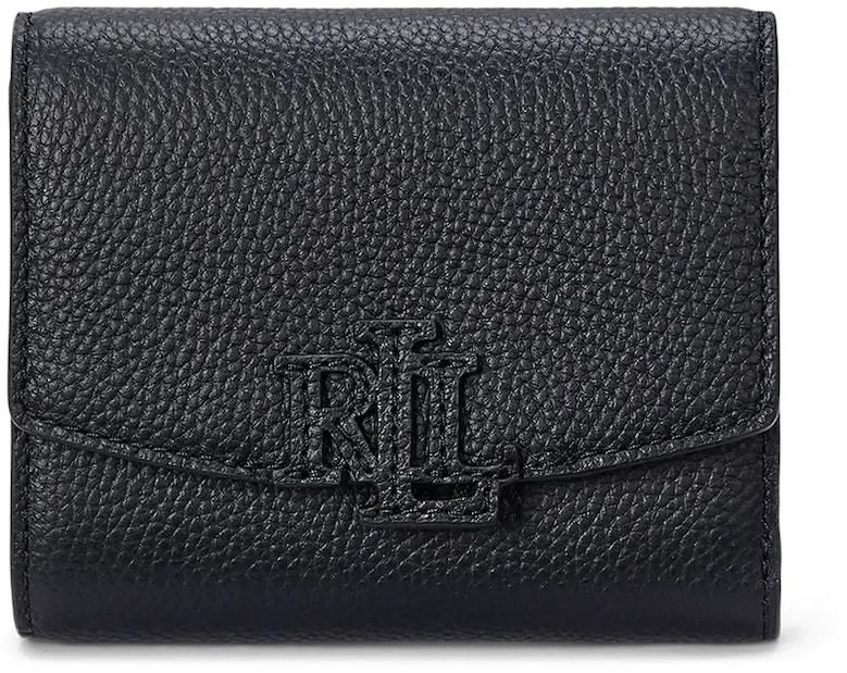 Kožená peňaženka Lauren Ralph Lauren dámska, čierna farba, 432966782