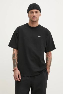 Bavlnené tričko Vans pánske, čierna farba, jednofarebné, VN000P1PBLK1