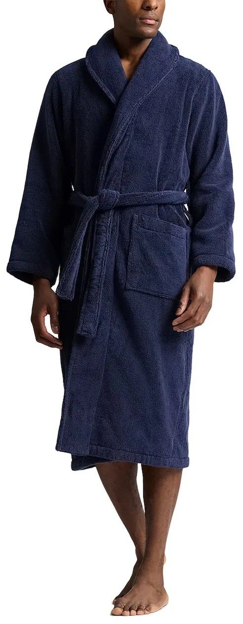 Bavlnený župan Polo Ralph Lauren tmavomodrá farba, 714965518