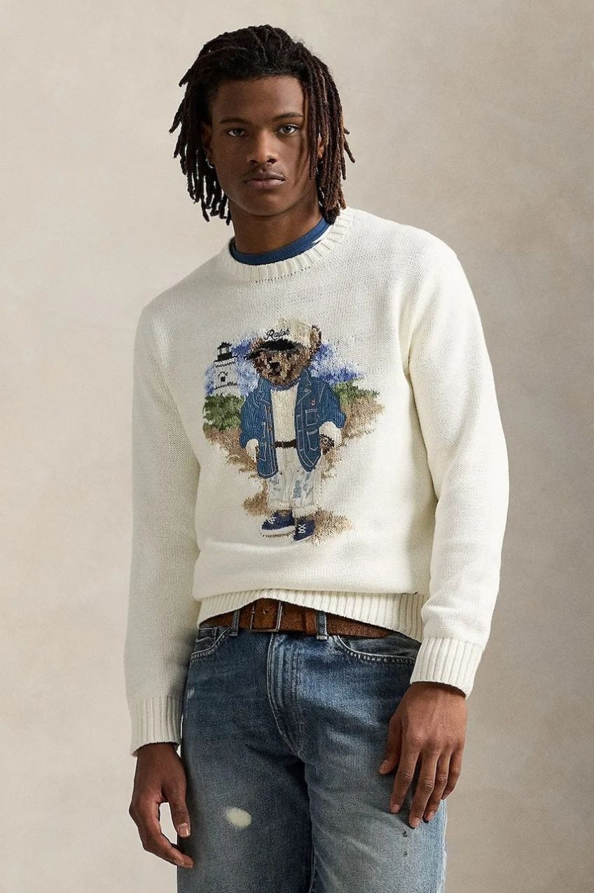 Bavlnený sveter Polo Ralph Lauren pánsky, biela farba, 710964797