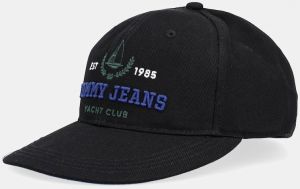 Bavlnená šiltovka Tommy Jeans čierna farba, s nášivkou, AM0AM13290