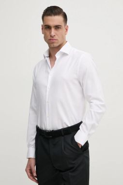 Košeľa Tommy Hilfiger pánska, biela farba, slim, s talianskym golierom, MW0MW38738