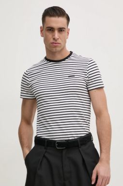 Tričko Calvin Klein pánske, biela farba, vzorované, K10K114177