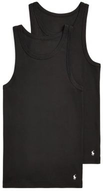 Bavlnený top Polo Ralph Lauren 2-pak čierna farba, 714959333