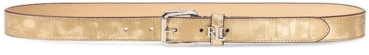 Kožený opasok Lauren Ralph Lauren dámsky, zlatá farba, 412967079