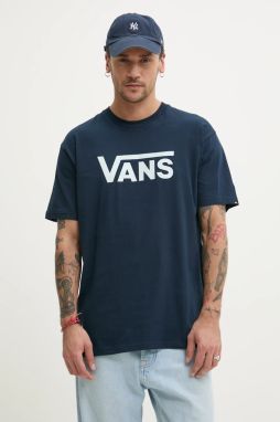 Bavlnené tričko Vans pánske, tmavomodrá farba, s potlačou, VN000GGGEB41