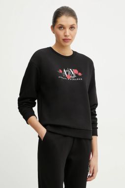 Mikina Armani Exchange dámska, čierna farba, s nášivkou, XW000313 AF12261