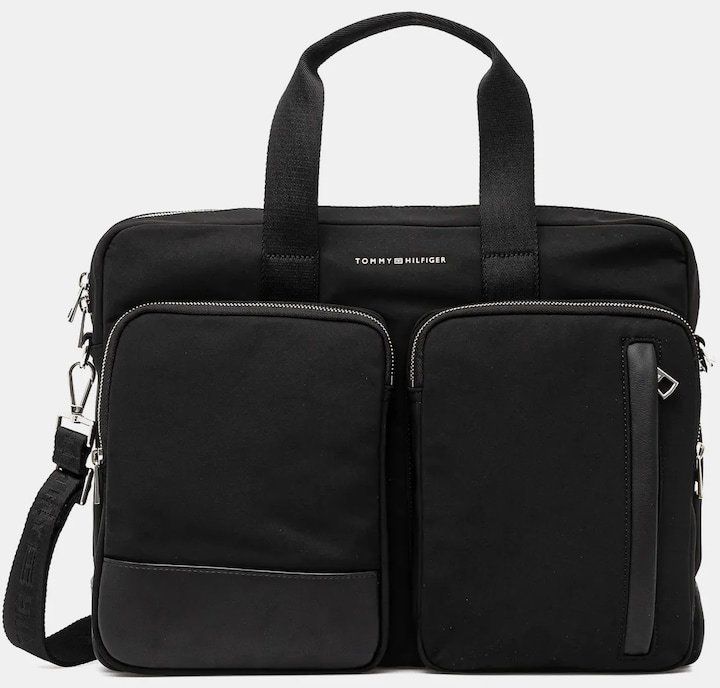 Taška na notebook Tommy Hilfiger čierna farba, AM0AM13191