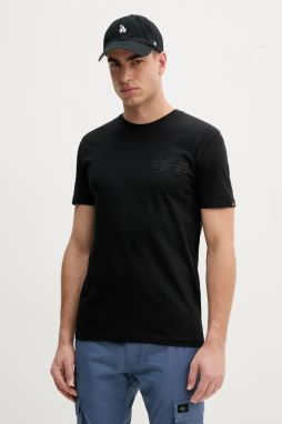 Bavlnené tričko Alpha Industries Coach T BE pánske, čierna farba, s potlačou, 156538