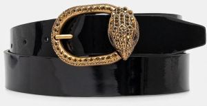 Kožený opasok Kurt Geiger London 30 MAYFAIR BELT dámsky, čierna farba, 758409309