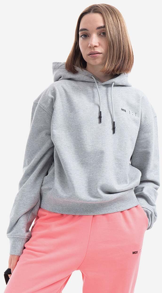Bavlnená mikina MCQ 624673RSJ771230-grey, dámska, šedá farba, s kapucňou, melanžová