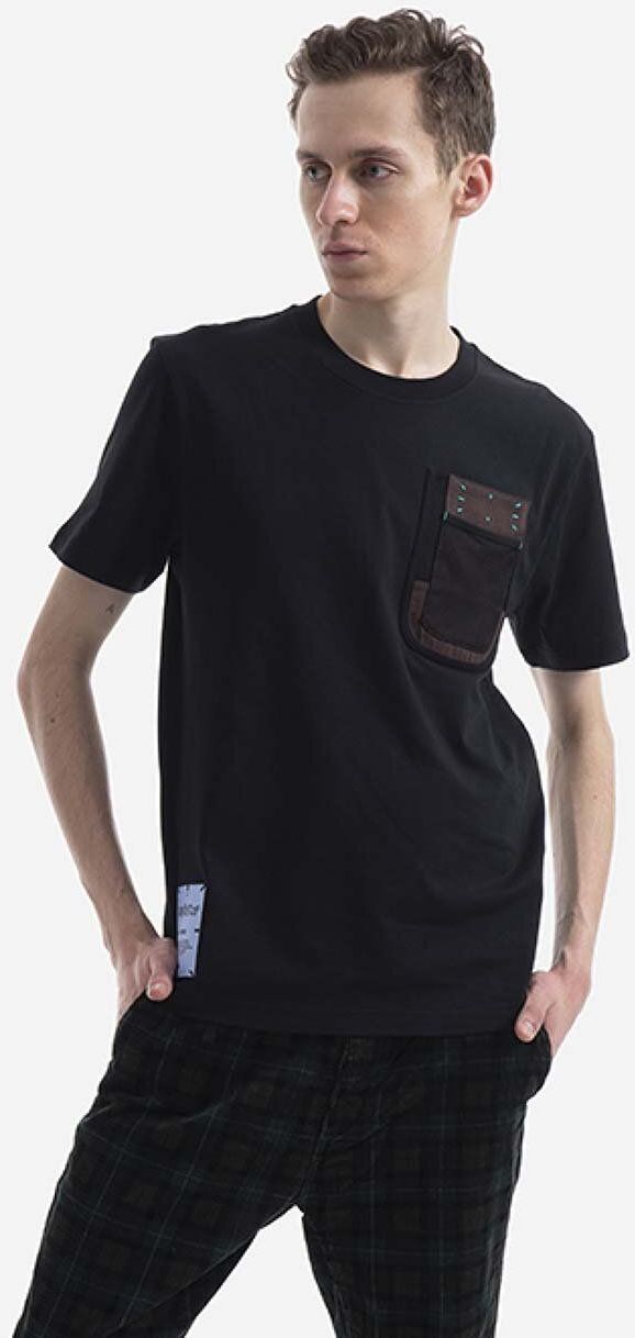Bavlnené tričko MCQ 677270RST631000-BLACK, čierna farba, jednofarebné