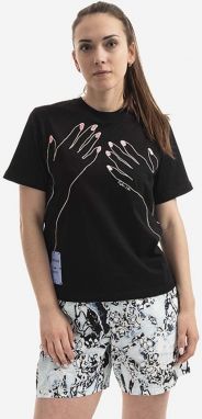 Bavlnené tričko MCQ 624665RSJ731000-BLACK, čierna farba