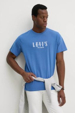 Bavlnené tričko Levi's SS RELAXED FIT TEE pánske, fialová farba, s nášivkou, 16143