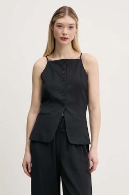 Top Abercrombie & Fitch dámska, čierna farba, jednofarebná, KI140-5050