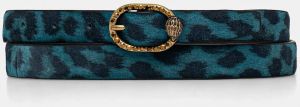 Kožený opasok Kurt Geiger London 18 MAFAIR BELT dámsky, tmavomodrá farba, 3654085209