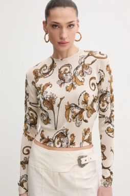 Sveter Versace Jeans Couture dámsky, béžová farba, tenký, 78HAFM21 CMN45