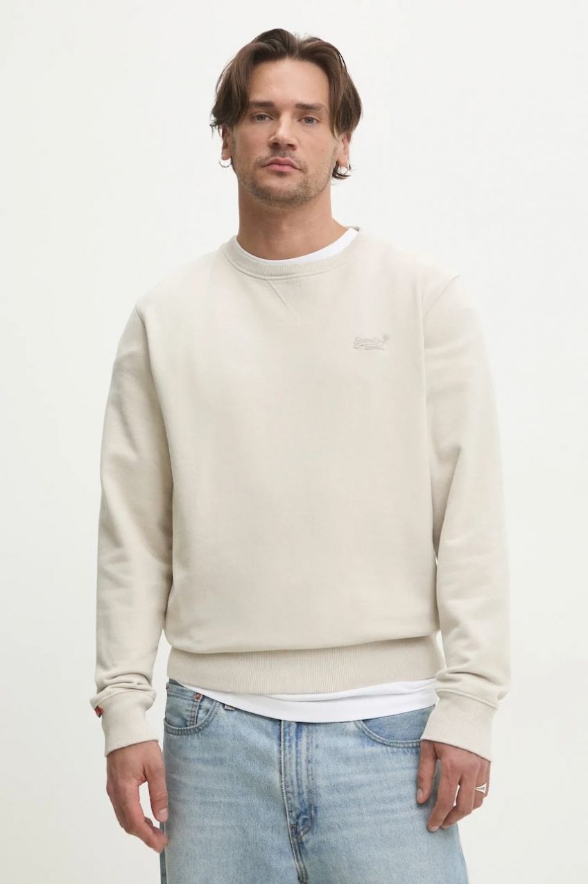 Mikina Superdry pánska, béžová farba, jednofarebná, M2013751A-1LC