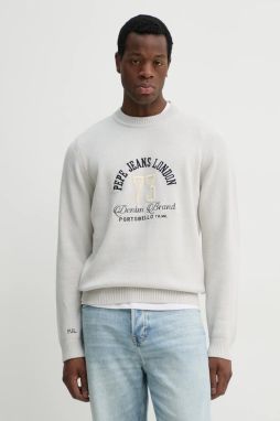 Sveter Pepe Jeans LIONEL pánsky, šedá farba, PM702516