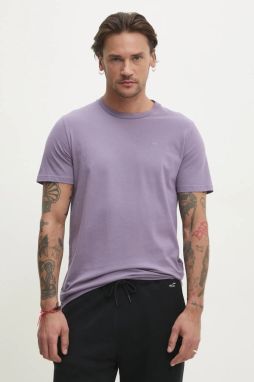 Bavlnené tričko Hollister Co. pánske, fialová farba, jednofarebné, KI324-5148