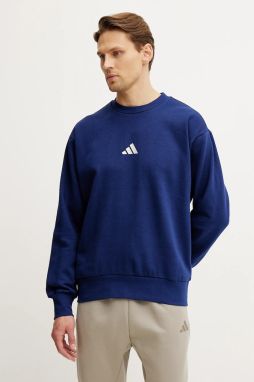 Mikina adidas Feelcozy pánska, tmavomodrá farba, s nášivkou, JE3792
