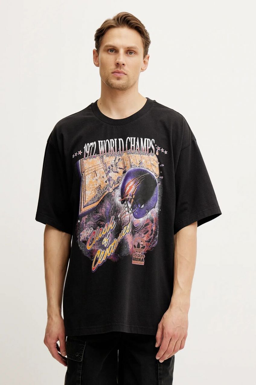 Bavlnené tričko adidas Originals GRAPHIC SS TEE pánske, čierna farba, s potlačou, JY6297