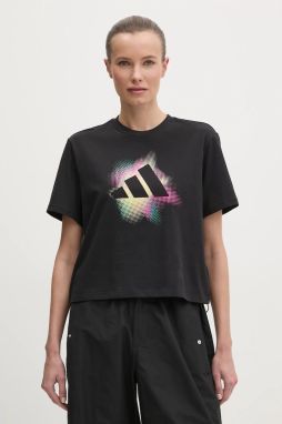 Bavlnené tričko adidas W C DANCE T dámsky, čierna farba, JJ4133
