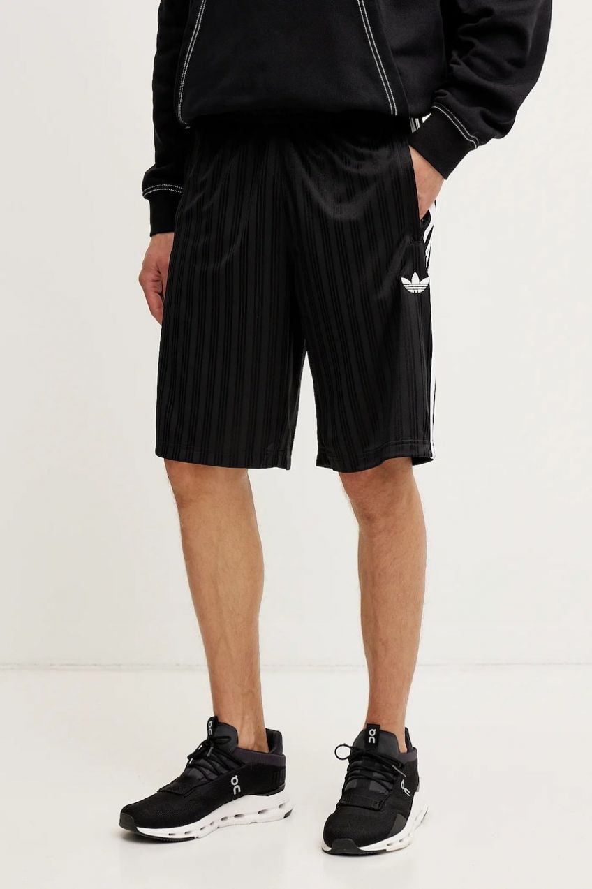 Šortky adidas Originals Poly Short pánske, čierna farba, JC6245