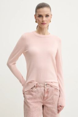 Vlnený sveter MICHAEL Michael Kors dámsky, ružová farba, tenký